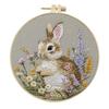 1pc Rabbit and Flower Pattern Embroidery DIY Fabric Craft Set with Tools