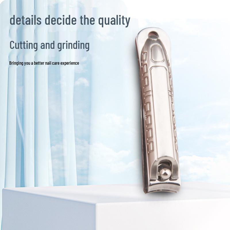 Rose Gold Flat Edge Stainless Steel Nail Clippers - Portable, Anti-Splash Manicure Tool