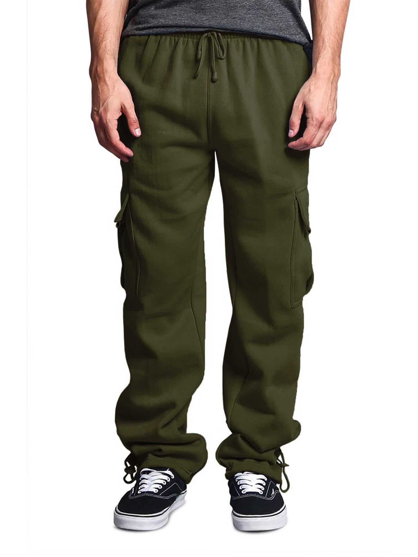 Men s 2023 Loose Straight Casual Pants with Multiple Pockets