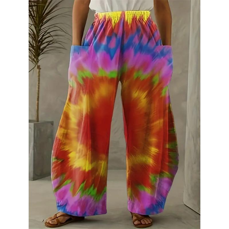 Women's Wide-legged Pants Exquisite Fun Graffiti Printing Pants Fashion Street Shooting Spring And Fall Pants With Pockets