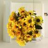 Annuus Faux Helianthus Silk Flower Bundle For Outdoor Event And Decoration House