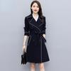 High-End Women Mid-Length Trench Coat New Spring Autumn Double-Breasted Slim Elegant All-Match Outerwear For Petite Ladies