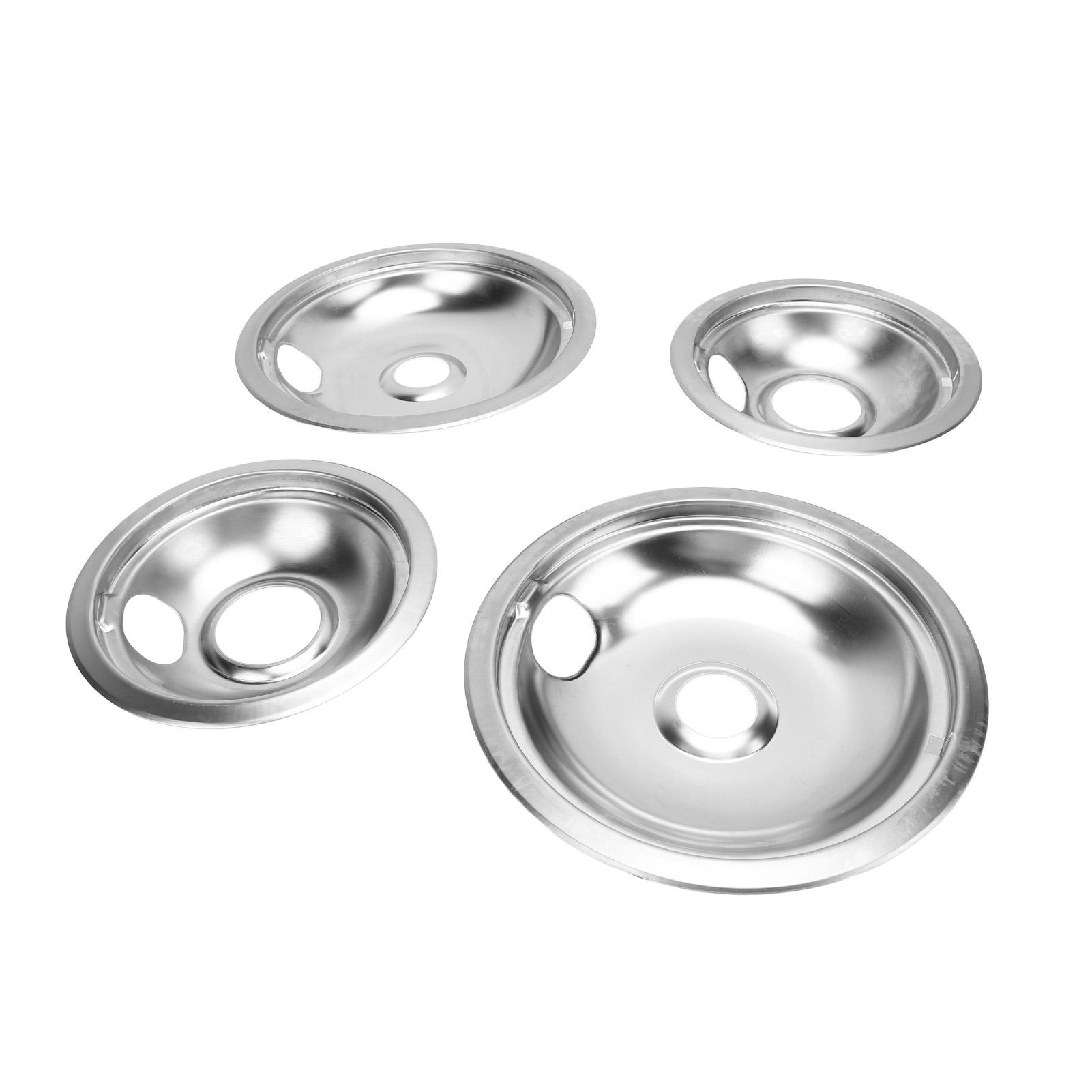 

Набор из 4 поддонов для сбора жира горелки RV W10278125 прочный металлический набор поддонов для сбора жира для плиты 6 дюймов и 8 дюймов