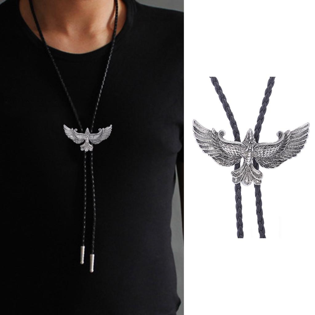 Relief Eagle Buckle Decors Bolo Tie for Men Women Bridegroom Wedding Necklace Western Cowboy Necktie Bolo Tie for Shirt