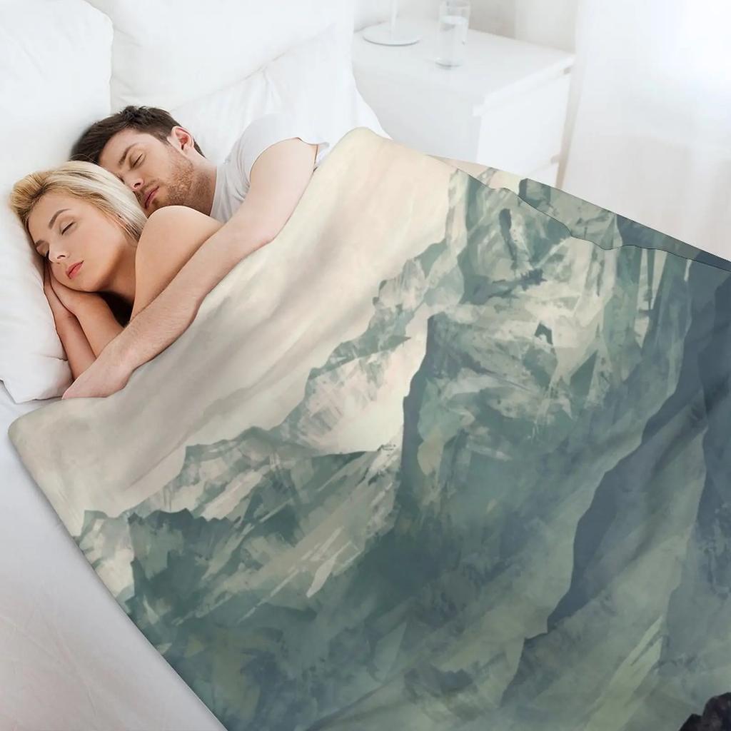 Mountain Fog Throw Blanket Cozy Warm Blanket for Bed Room Decor