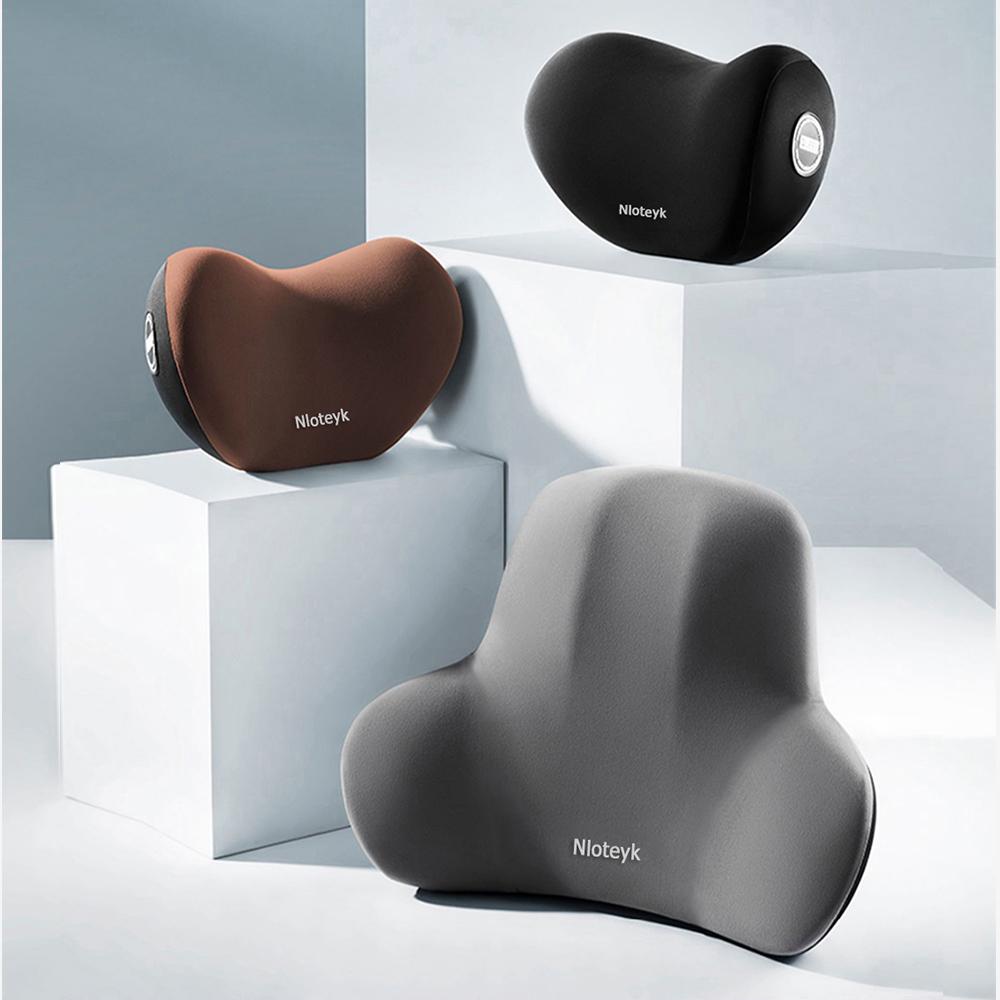 Car Headrest Pillow Lumbar Support Memory Foam Neck Pillow Waist Support Removable Washable Backrest Universal Vehicle Cushion