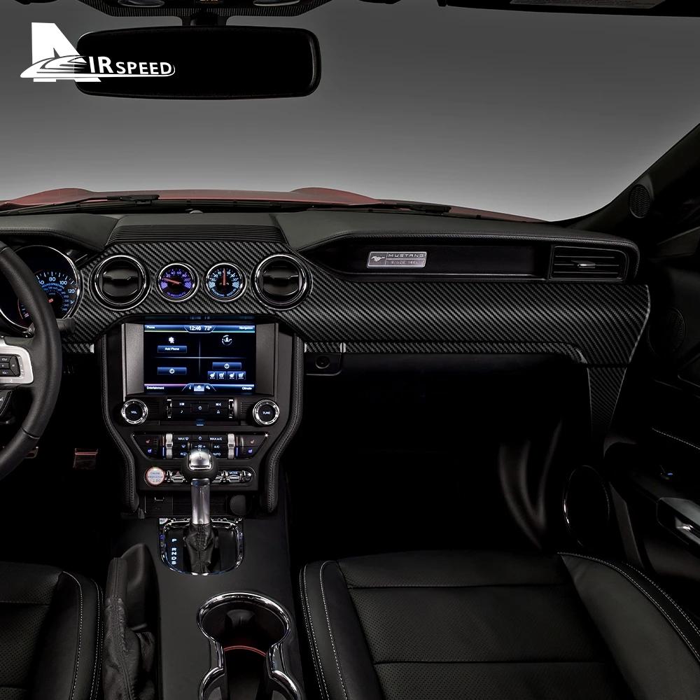 Autocollant Fibre De Carbone Pour Tableau De Bord Ford Mustang GT 2015-2020 - Revêtement Décoratif Et Protecteur, Facile à Poser