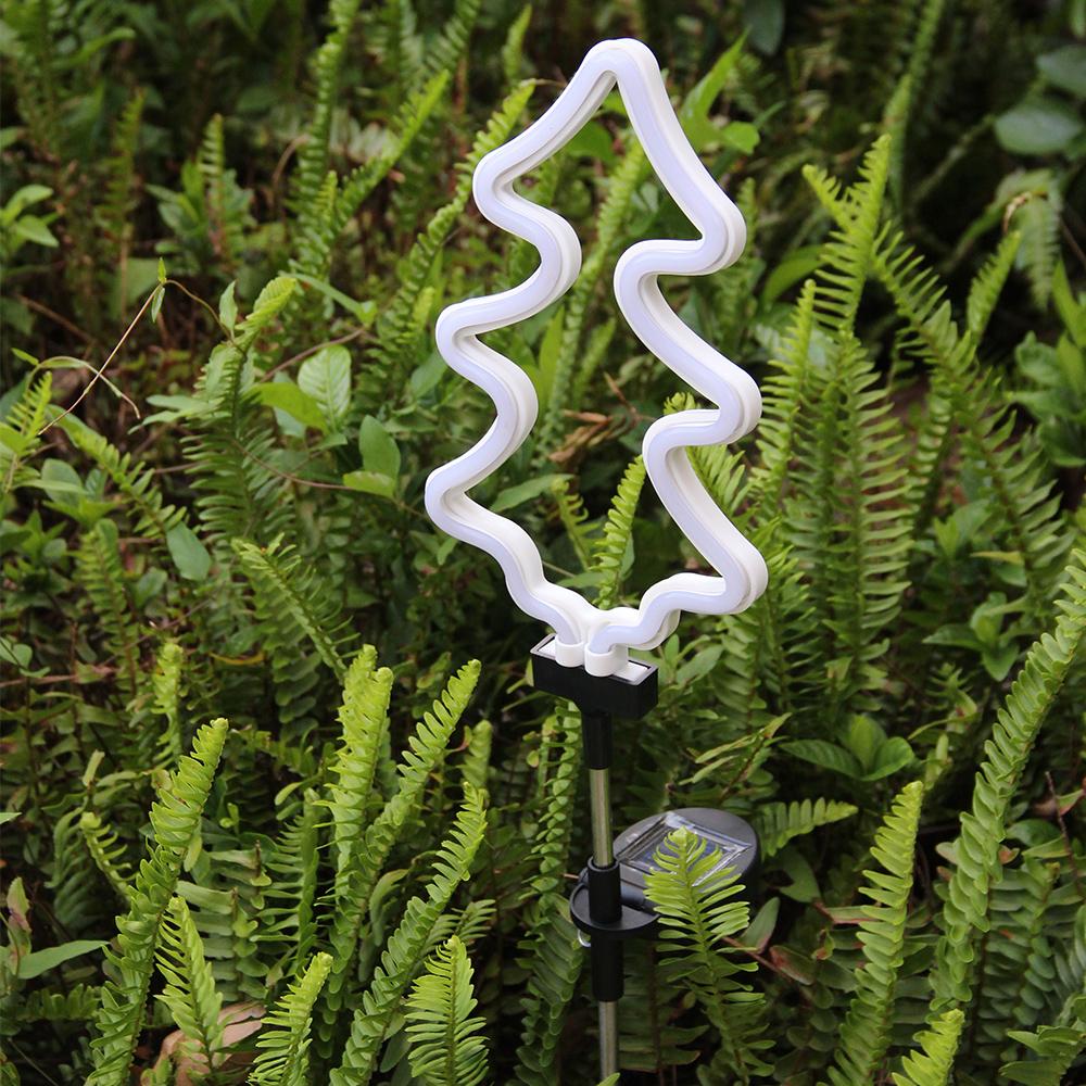 Neon Solar Garden Light Waterproof Landscape Courtyard Lamp Christmas Tree Flamingo Neon Lights Christmas Party Decor Supplies