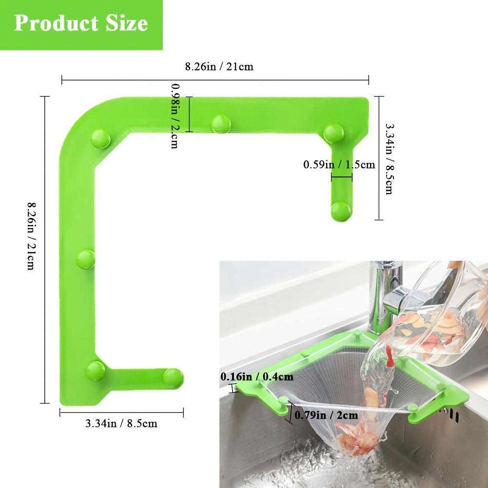 Triangle Corner Sink Strainer Basket - No-Drill Adhesive Mount, 100 Mesh Bags & Holder, Space-Saving Kitchen Sink Filter for Food Waste Debris