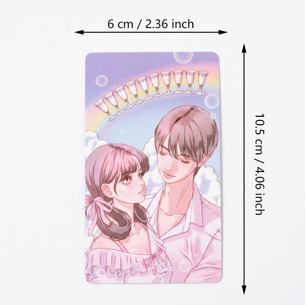 Kawaii Anime Tarot Deck 10.5*6cm - 78 Cards Coquette Aesthetic Pink Pastel Manga Tarot Cards - "HORANG NAVI" Double-embossed