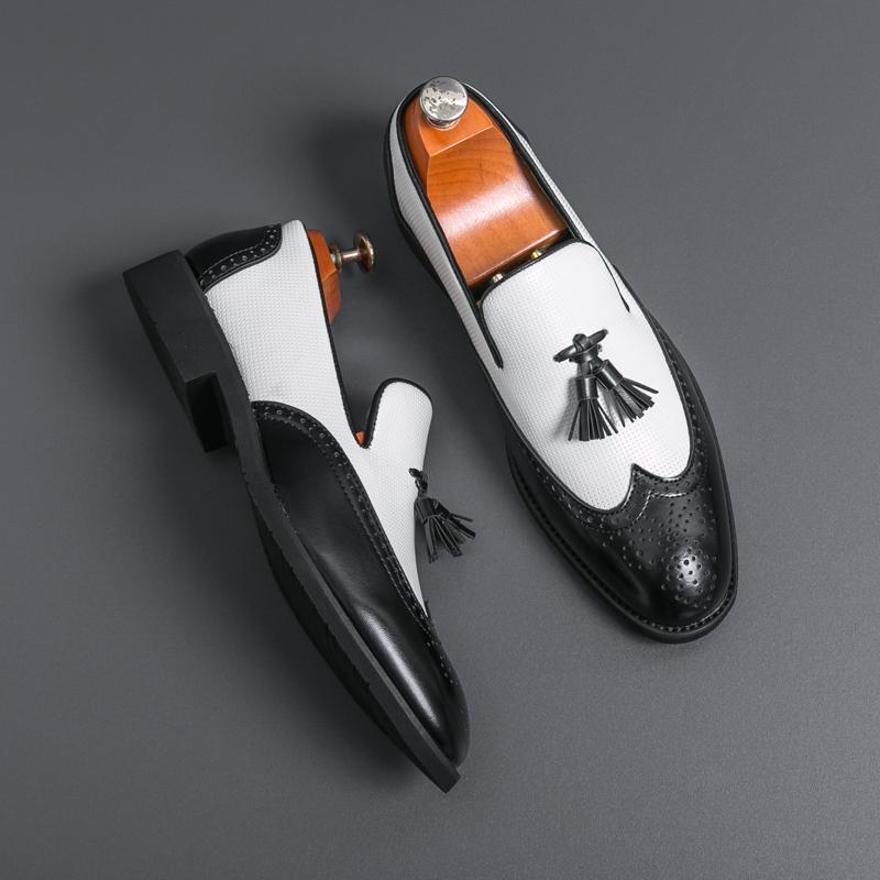 Fashion Tassel Fashion Shoe Office for Men Casual Leather Shoes Loafers Driving Moccasins Comfortable Slip on Wedding Shoes Pointed Toe