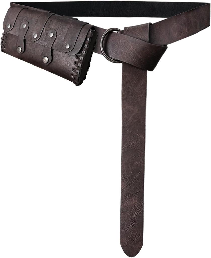 Wikinger Ritter Retro Gürtel PU Synthetisches Leder Copaly Bedruckt Wechselbare Bauchtasche Halloween Verkleidungs Gürtel Set Accessoire