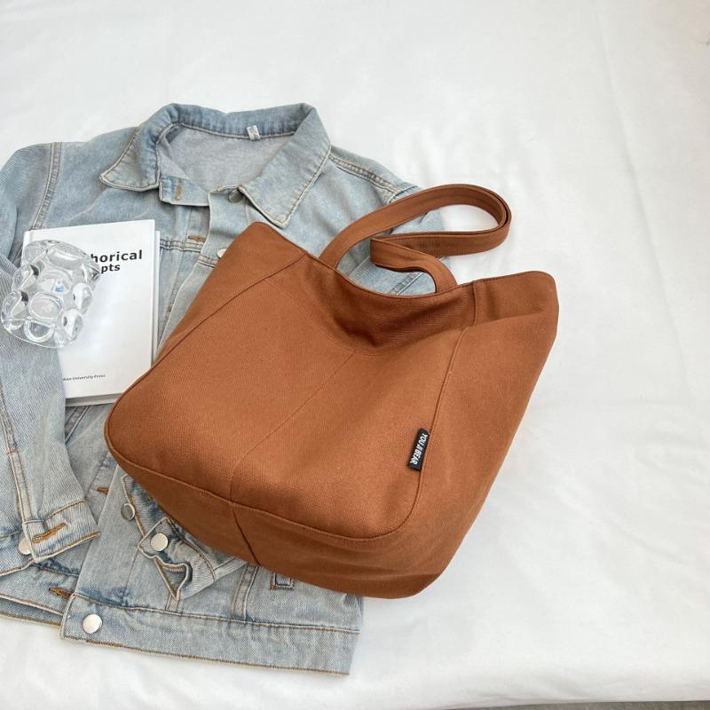 Versatile College Student Class Tote Bag Large Capacity Shoulder Tote Bag Casual Canvas Bag Women