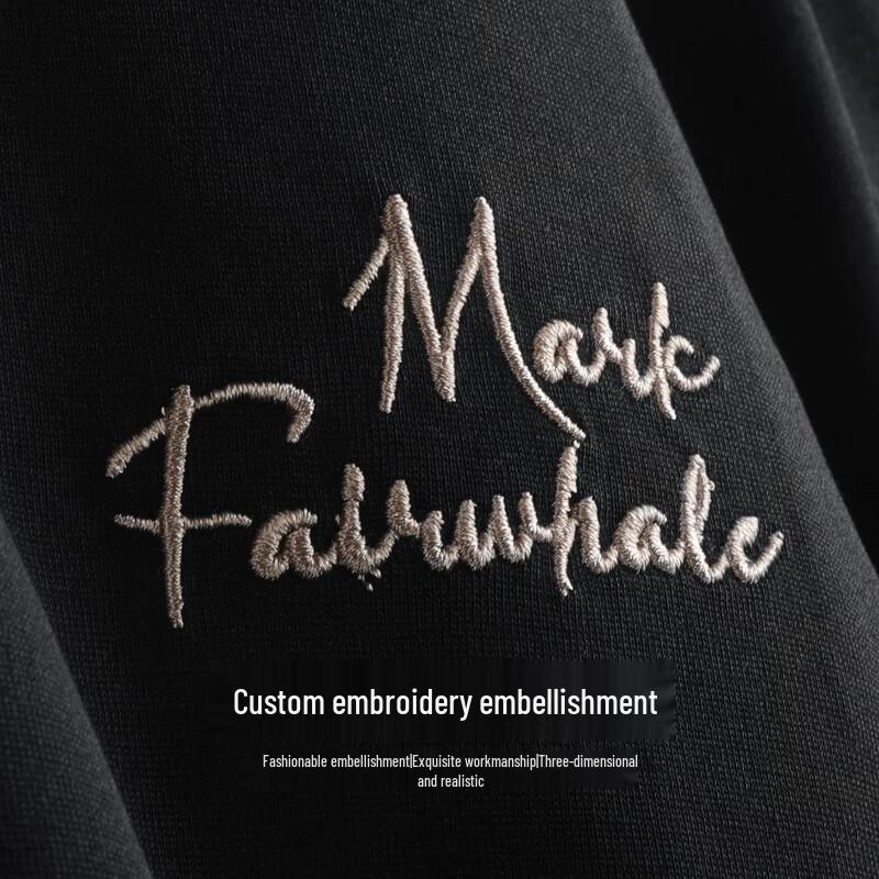 Mark Fairwhale Men's Back Embroidered Round Neck Short Sleeve T-shirt