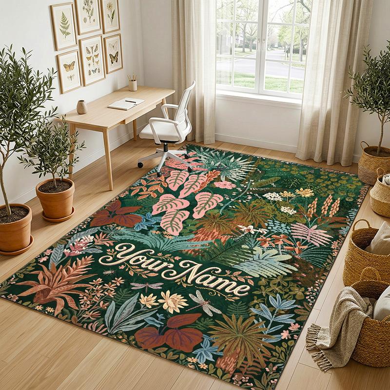 Avontuurlijke Reis Thema Kristal Fluweel Tapijt Gepersonaliseerde Custom Naam Tekst Zachte Vloermat Huisdecoratie