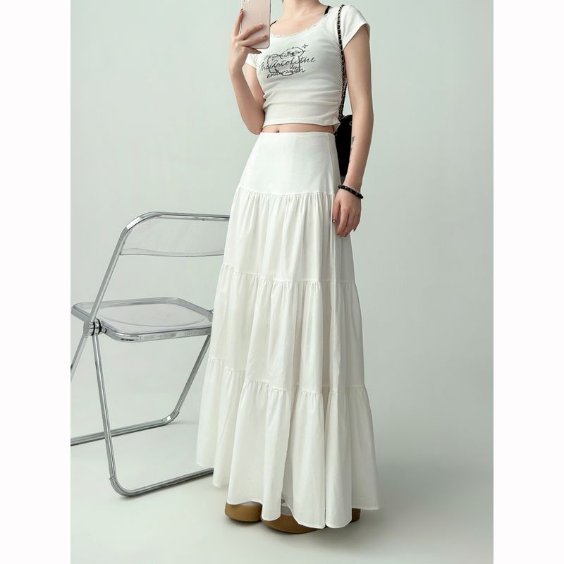 

Plus Size Plus Size Ladies Cake White Autumn Pleated Skirt White [regular version]] S