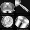 24CM 304 Stainless Steel Pot with Steamer