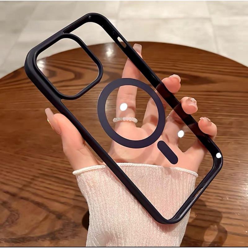 Applicable To IPhone 16 Acrylic Transparent Magnetic Phone Case Apple 15promax Simple Anti Fall Protection Case 14