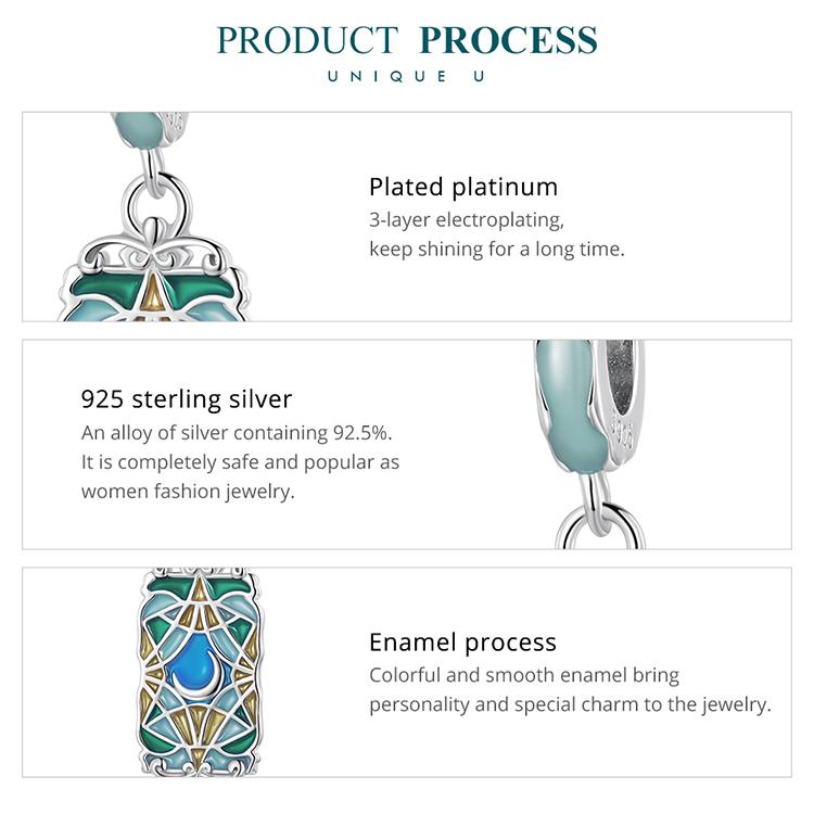Bamoer 925 Stříbro Moon Tarot závěsné přívěsky pro ženy náramek a náramek DIY šperky