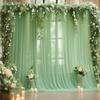 5/10M Organza Tulle Sheer Fabric Backdrop Curtain, Modern Organza Outdoor Party Decor Chair Decoration For Wedding, Party Decor