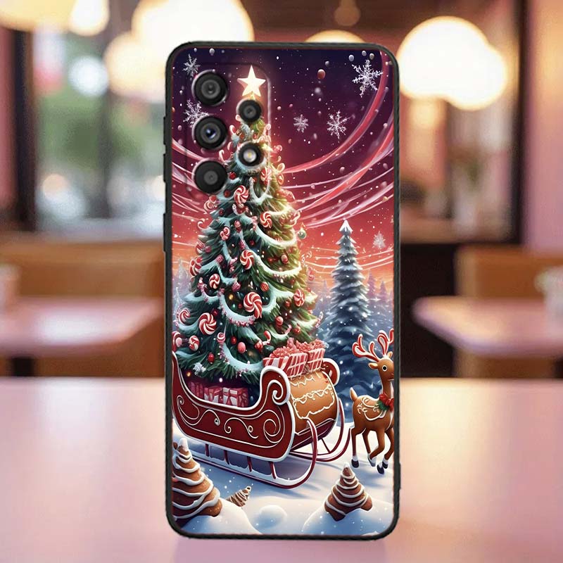Christmas Gift Box Design Phone Case For Samsung A41 A35 A34 A33 A32 A25 A24 A23 A21s A06 A05 A04 A03 Note 10 20 Ultra 5G Black