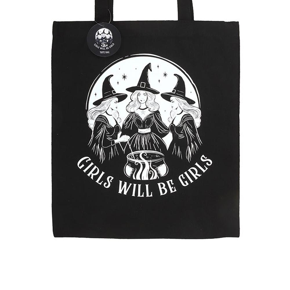 Something Different Girls Will Be Girls Witchy Polycotton Tote Bag