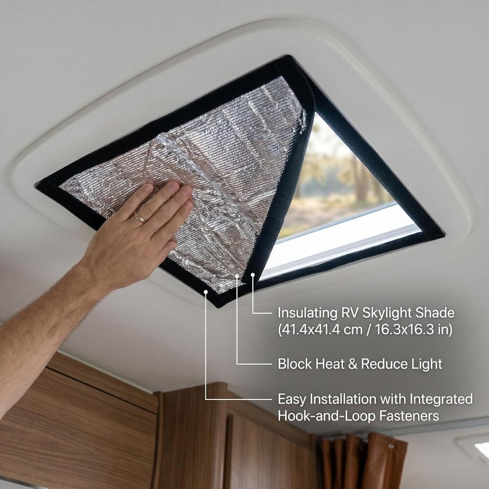 2Pcs Black Insulator Cover 41.4x41.4cm Window Sunshades Durable RV Cover  Vent Cover