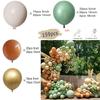 Sage Green Brown Wildlife Themed Balloon Garland Arch Kit Deer Print for Jungle Safari Kid Birthday Baby Shower Party Decoration