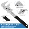 Adjustable Wrench 10inch Wide Jaw Adjustable Spanner Opening up to 2Inch Portable F Shaped Adjustable Wrench Tool High Carbon