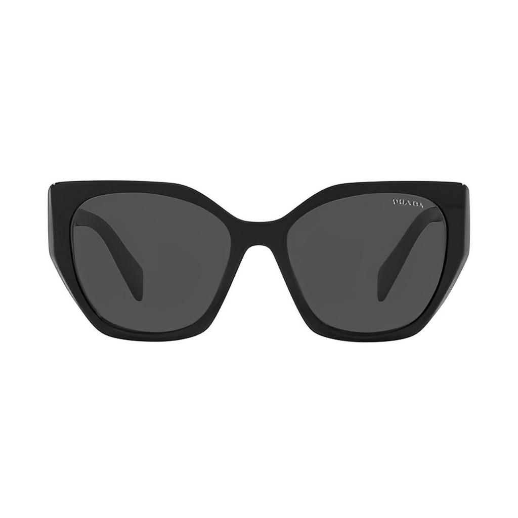 Prada Avant-Garde Comfortable Logo Side Letter Irregular Shape Sunglasses Unisex Sunglasses Black PR19ZS1AB5S0