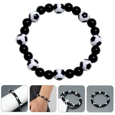 Football Bracelets Soccer Football Beaded Bracelet Adjustable Beads Bangle Wrap Kids Men Sport Friendship Jewelry Gift