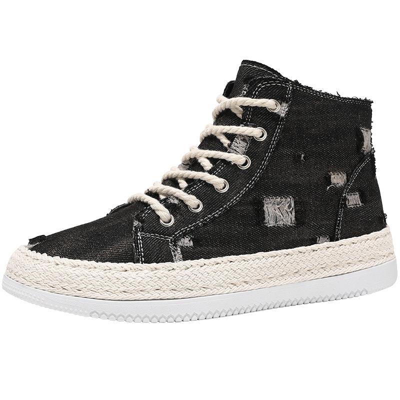 

2024 Новые мужские туфли большого размера Высокие парусиновые туфли Мужские универсальные повседневные трендовые кроссовки 39