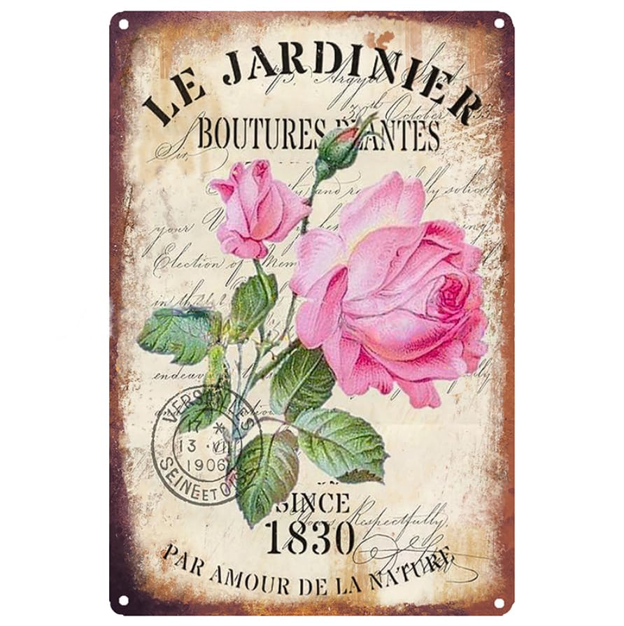 

Жестяная вывеска Садоводство Розы Цветы Американские разные товары Цветы Открытие празднования (D)