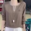V-neck Long-sleeved T-shirt Casual Women's Fashion Top Spring and Autumn
