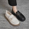 Augustine platform loafers women's 2025 spring new retro one-pedal small leather shoes British style jk single shoes