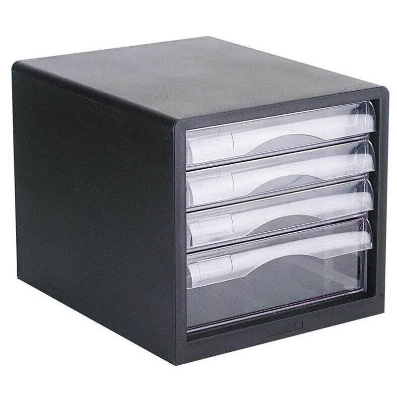 Deli 9774 4-Layer Transparent Drawer Desktop File Cabinet