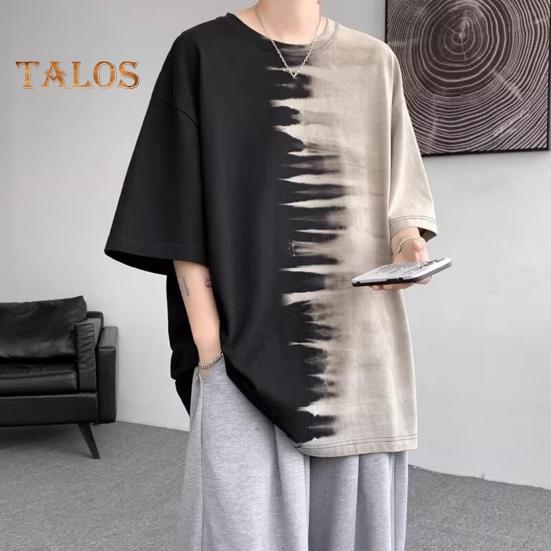 Men's Tie-Dye Tee Shirt Round Neck Casual T-Shirt Loose Fit Short-sleeve Summer Top for Everyday Outings Street