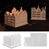 Silicone Resin Houses Moulds Candlestick Moulds Home Ornament Moulds Silicone Texture for Art and Craft Enthusiasts