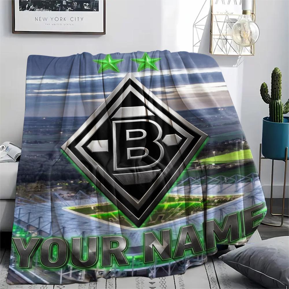1PC Custom Name Vfl Gladbach Patterned Flannel Blanket Suitable For All Seasons for Home Decor Warmth and Comfort Gifts Holiday Present