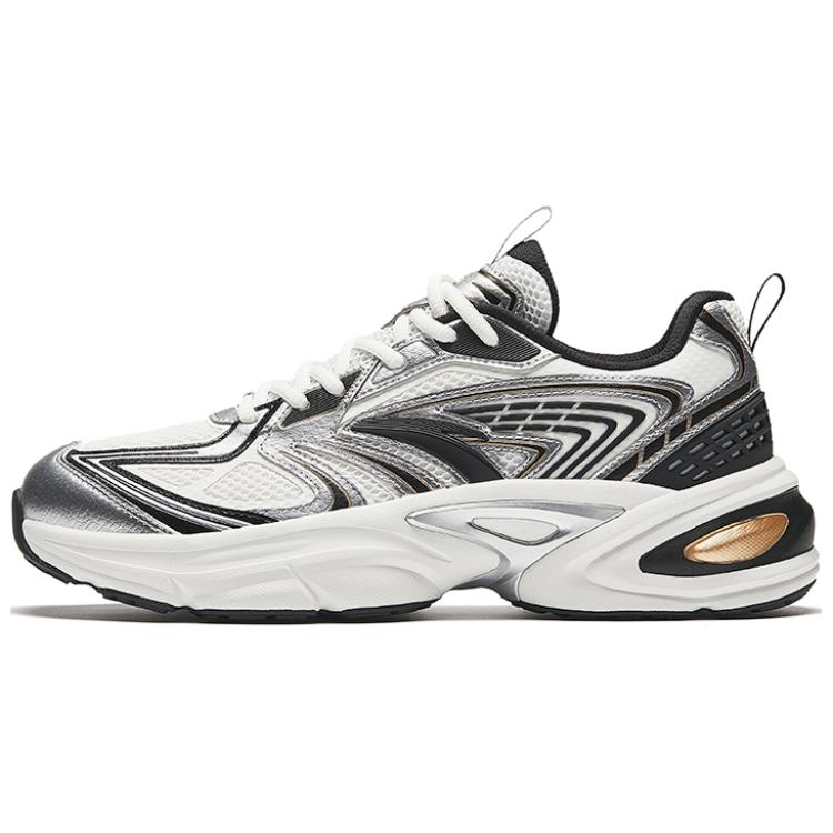 Anta Comfortable Versatile Slip-Resistant Durable Low-Top Casual Shoes Men Sneakers White Silver Black 112438893-5