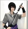 Set Costume Cosplay Uchiha Sasuke - Anime Hokage Shippuden Terza Generazione Tuta Grigia con Parrucca per Halloween
