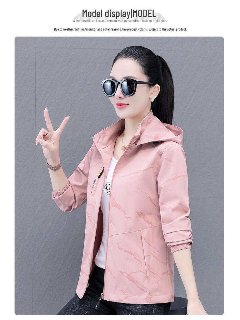 Women's 2024 Hooded Jacket: Spring & Autumn Baseball Style for Middle-Aged Mothers