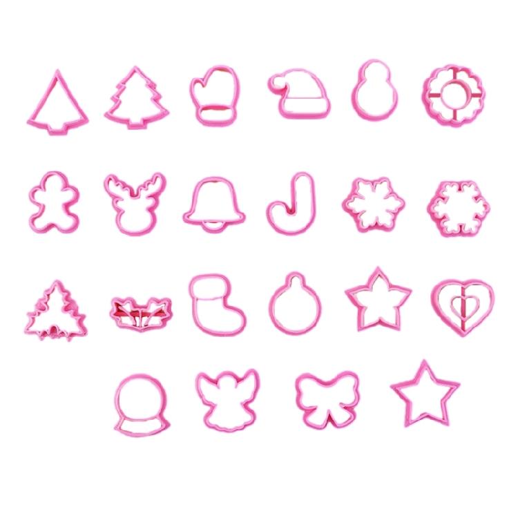 22 PCS Christmas Cookie Cutters PP Biscuit Cutter Multi Shapes Cookie Moulds medium size