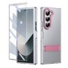 High Definition Transparent Z Fold6 Fold5 Protective Case For Samsung Galaxy Z Fold 6 5 4 5G With Glass Film Alloy Bracket Cover