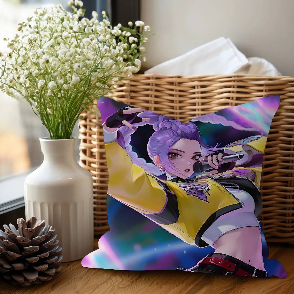 

KPop Demon Hunters Rumi Pillow Cover Sofa Cushion Cover Home Room Decoration Children Gift 12x12Inch
