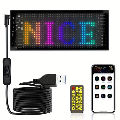 Programmable Flexible USB LED Sign Matrix Pixel Panel Scrolling Advertising Text Animation APP Remote Control Party Decorations