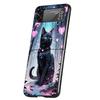 Anime Cat Rain Animal Cover Phone Case For Samsung Galaxy Z Flip 7 6 5 4 3 5G Flip7 Flip6 Flip5 Flip4 Flip3 Black Fundas Shell G