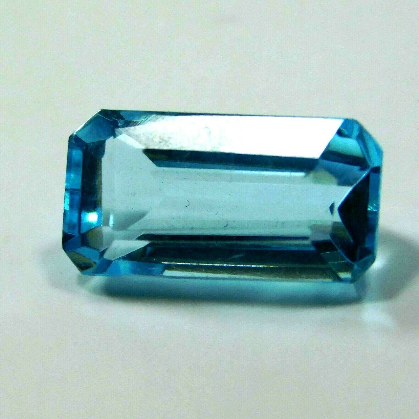 

NATURAL Ocean Blue Aquamarine 8 Ct Baguette Cut A++ CERTIFIED Loose Gemstone 15 mm Approx. синій