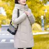 Plus Size Middle Age Women's Long Down Coats Winter Vintage Prakas Hooded Elegant Thick Warm Puffer Jackets Woman Outerwears