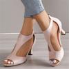 2026 New Women Sandals Simple and Fashion Back Zipper Fishmouth Shoes Women's Summer Stiletto Roman Sandals Size 35-43